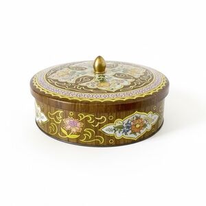 Vintage Daher Tin Box with Lid in English Floral